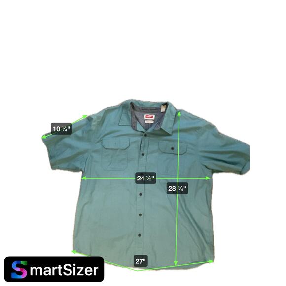 Wrangler Authentics Men's button Shirt Regular Short Sleeve 2-Pocket Size 2XL - Picture 5 of 5